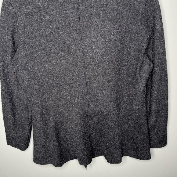 Eileen Fisher 100% Merino Wool Asymmetric Zip Jacket - Charcoal - Picture 8 of 10